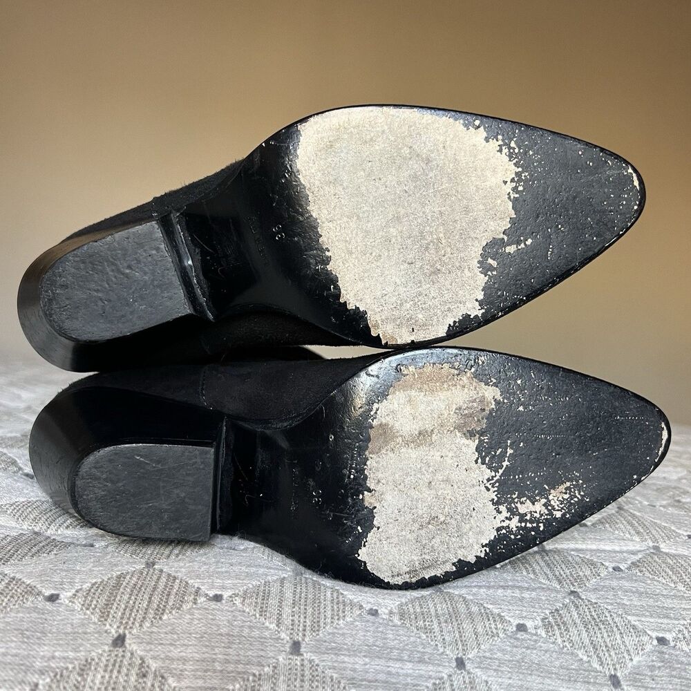 Giuseppe Zanotti Black Suede w/ Patent Leather Trim Western Boots EU 36‎ US 6 - Picture 15 of 16